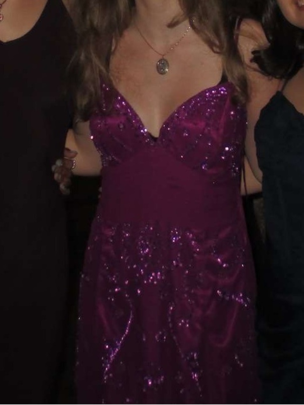 Purple Sequin V-Neck Dress